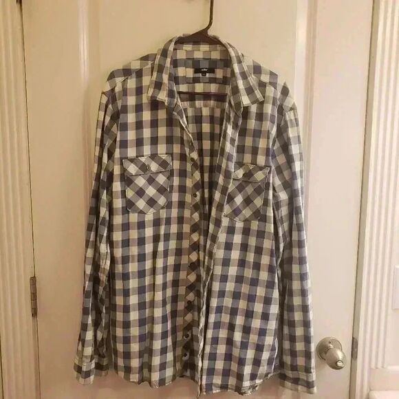 Celio Men's Checked Button Down Long Sleeve Shirt - Picture 2 of 8
